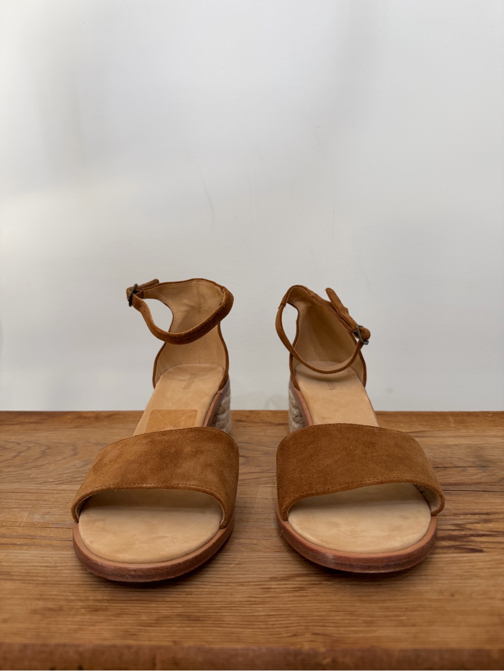 Nwob Soludos Anthro Capri Espadrilles Block Heel Tan Suede Sandals Women’s 11 — image 4 of 8